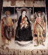 Lorenzo Veneziano Madonna Enthroned with the Infant Christ, St Peter and St Michael painting